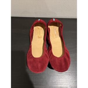 Tieks Gavrieli Size 10 Foldable Ballet Flats Dark Red Rouge Suede Womens Holiday